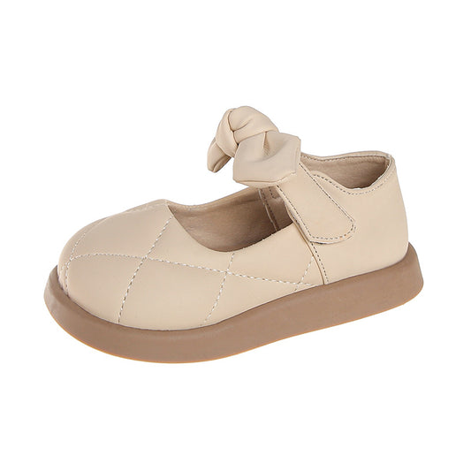 Chaussures en simili cuir à bouche peu profonde avec semelle souple pour bébés filles