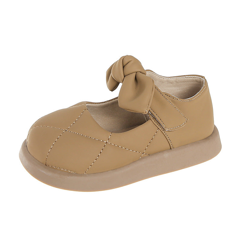 Chaussures en simili cuir à bouche peu profonde avec semelle souple pour bébés filles