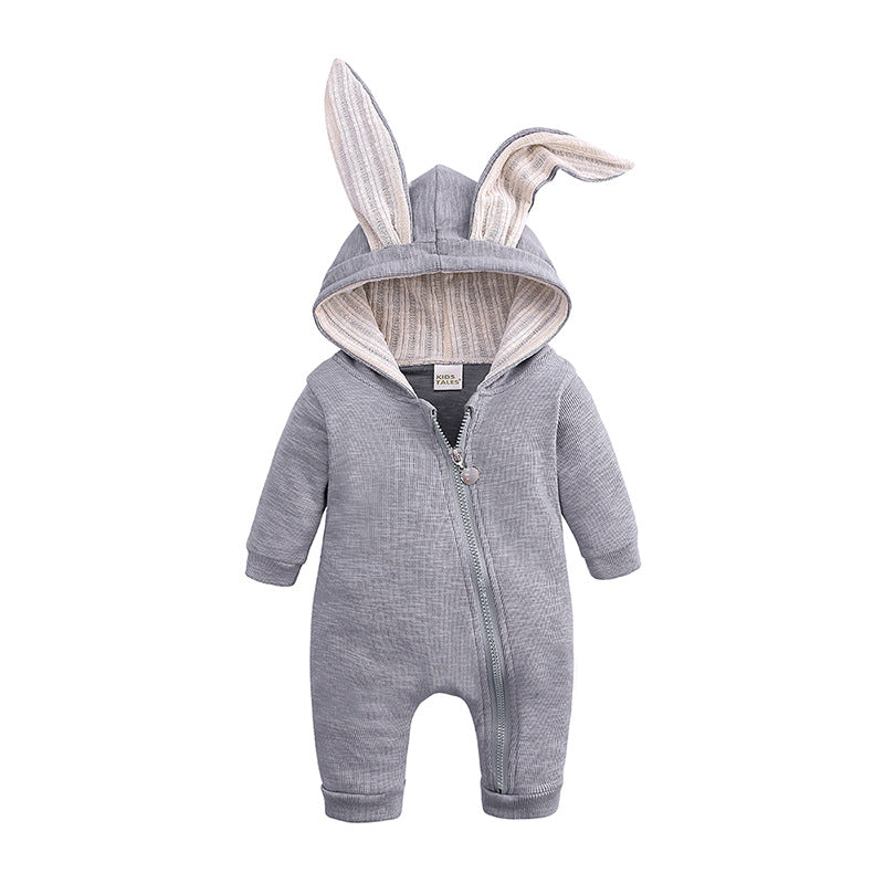 Combinaison lapin confort douillette pour bébé avec capuche à grandes oreilles