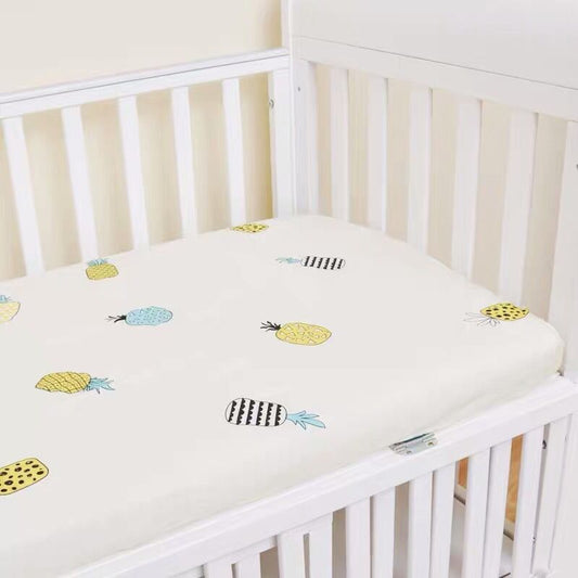 Draps en coton pour lit bébé avec motif ananas