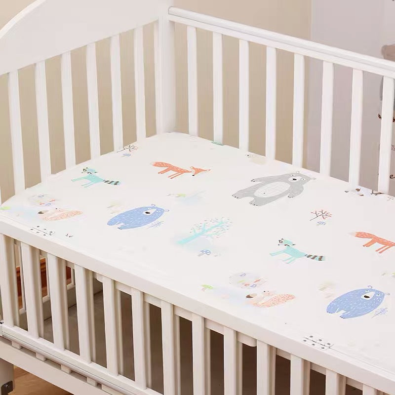 Draps en coton pour lit bébé avec motif éléphants