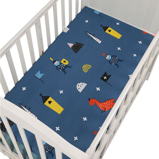 Draps en coton pour lit de bébé motif chevalier animaux