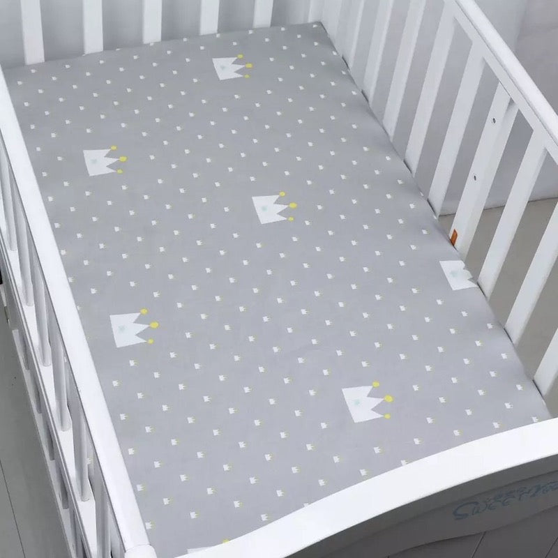 Draps en coton pour lit de bébé motif chevalier animaux