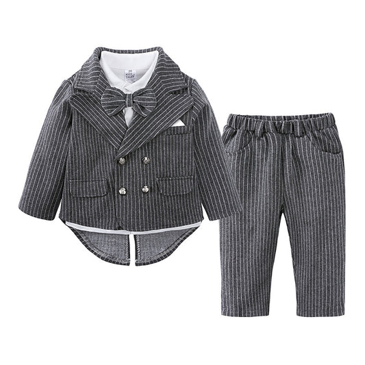 Ensemble costume noeud papillon pour bébé avec veste et pantalon assortis