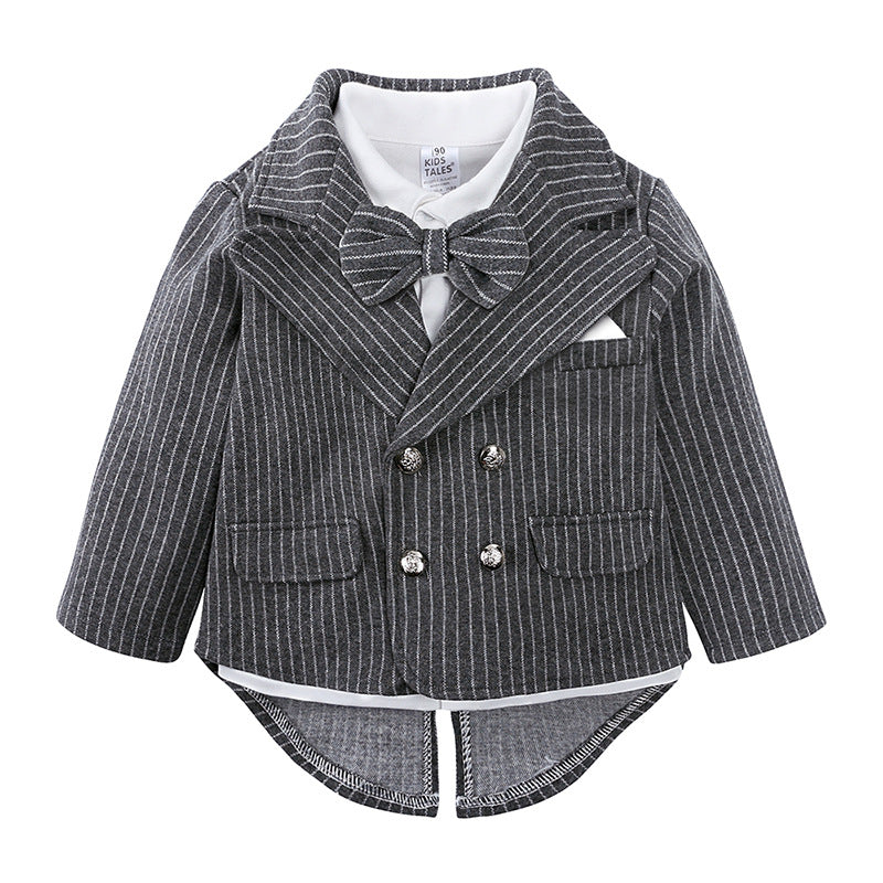 Ensemble costume noeud papillon pour bébé avec veste et pantalon assortis