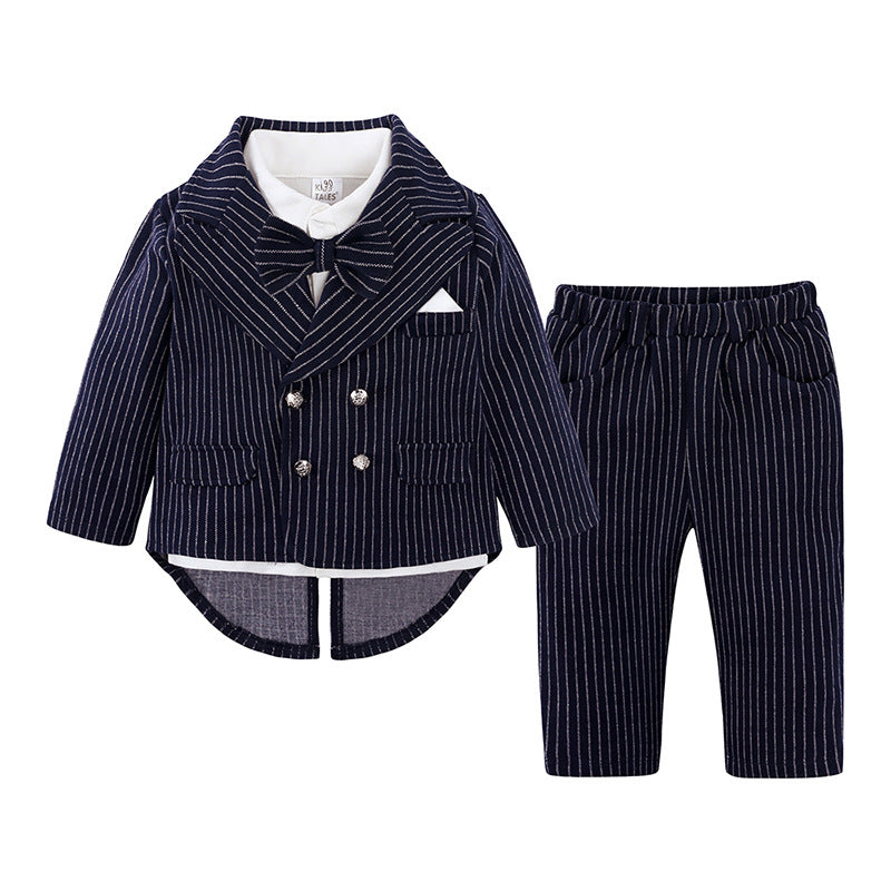 Ensemble costume noeud papillon pour bébé avec veste et pantalon assortis