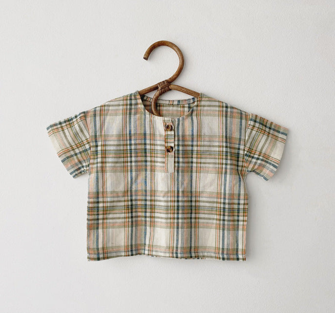 Ensemble salopette et chemise pour bébé garçon style classique