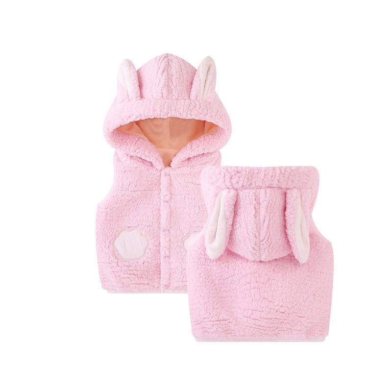 Gilet chaud sherpa et velours pour enfants en automne et en hiver