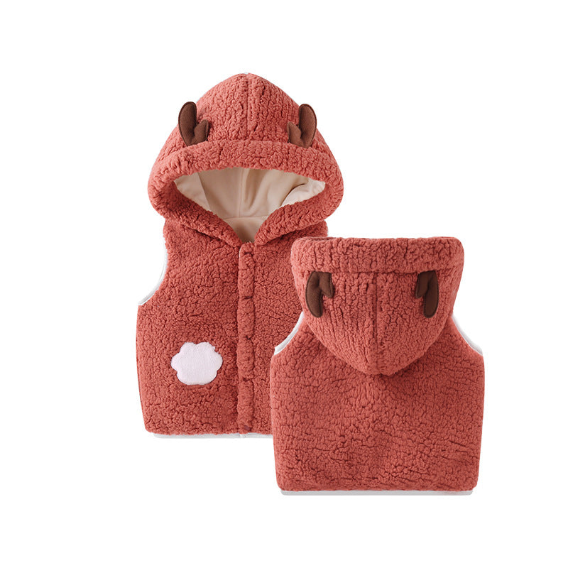 Gilet chaud sherpa et velours pour enfants en automne et en hiver