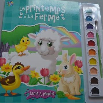 Le printemps à la ferme (livre à peindre avec aquarelle et pinceau)