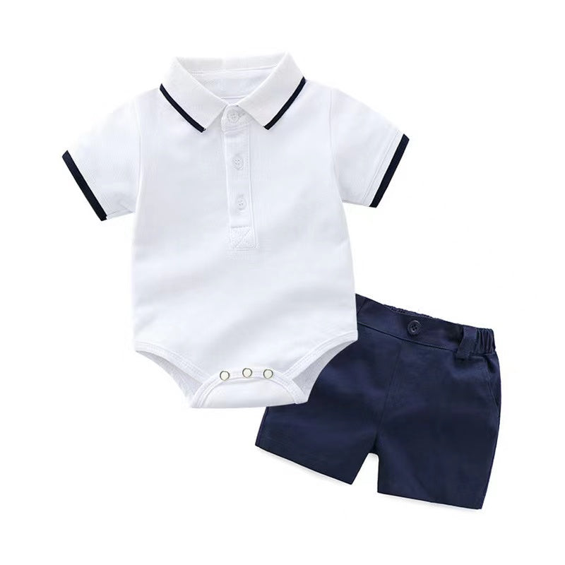 Lot de bodys manches courtes polo et short pour garçon