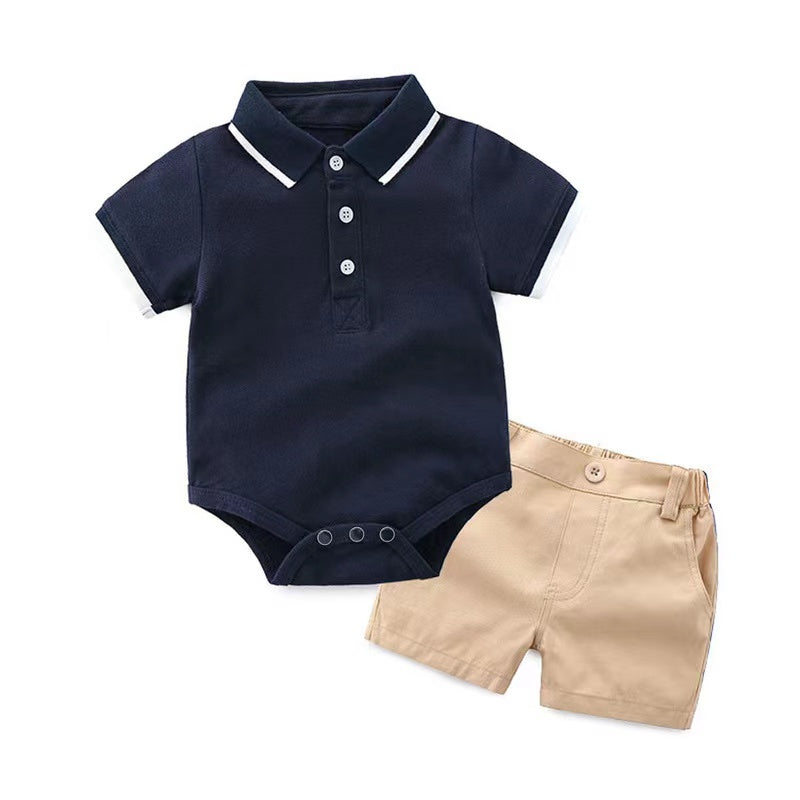 Lot de bodys manches courtes polo et short pour garçon