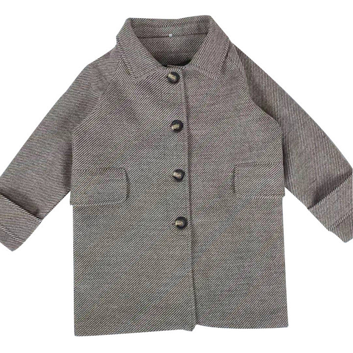 Manteau en laine élégant avec gros boutons pour fille