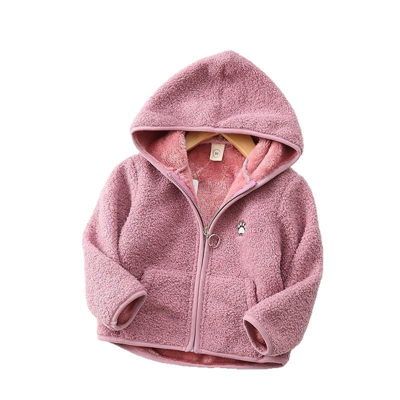 Manteau en polaire moumoute pour enfant garçon ou fille