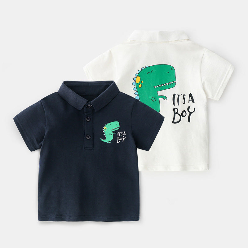 Polo dinosaur pour petit garçon enfant imprimé T-Rex