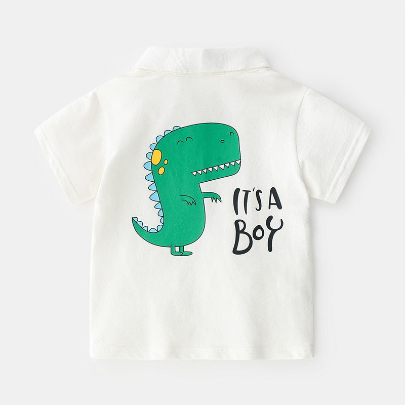 Polo dinosaur pour petit garçon enfant imprimé T-Rex