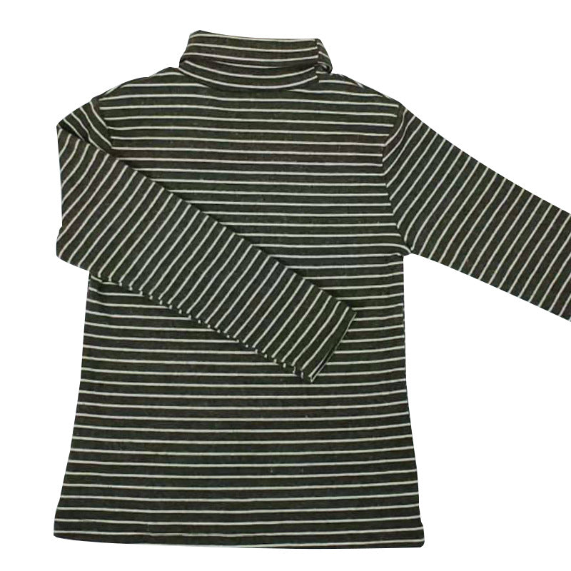 Pull à col roulé pour fille avec rayures horizontales et manches longues