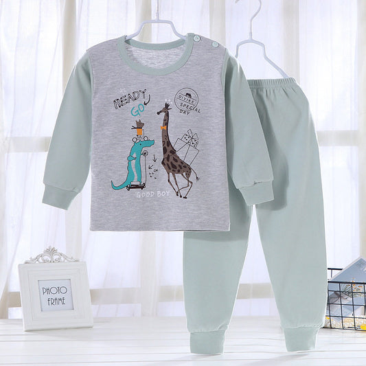 Pyjama imprimé animaux pour bébé garçon ou fille avec pull et pantalon