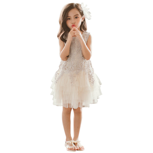 Robe de princesse en dentelle sans manches pour fille