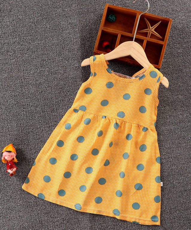 Robe sans manches pour bébé fille avec motifs colorés printemps été