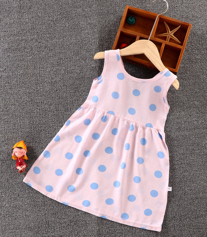 Robe sans manches pour bébé fille avec motifs colorés printemps été