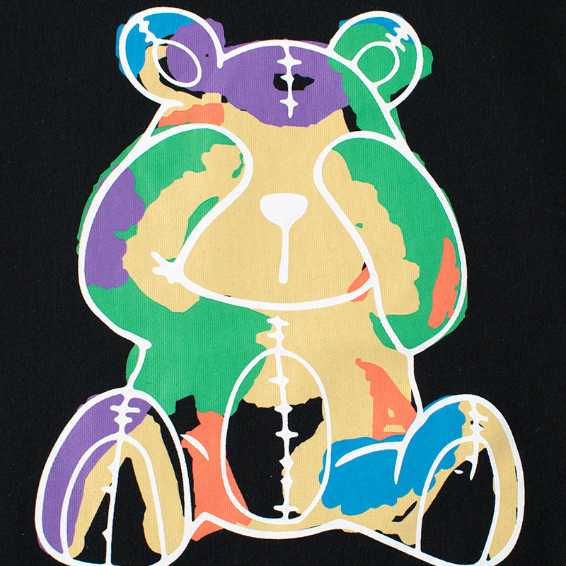 T-Shirt pour enfant avec des manches courtes et un adorable motif d'ours arc-en-ciel