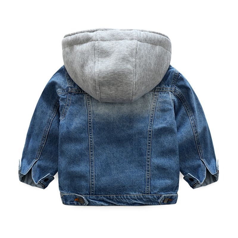 Veste en jeans avec capuche en coton pour bébé enfant