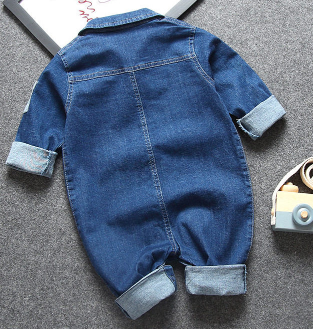 Combinaison en jeans pour bébé garçon fille body denim - Petit Toucan